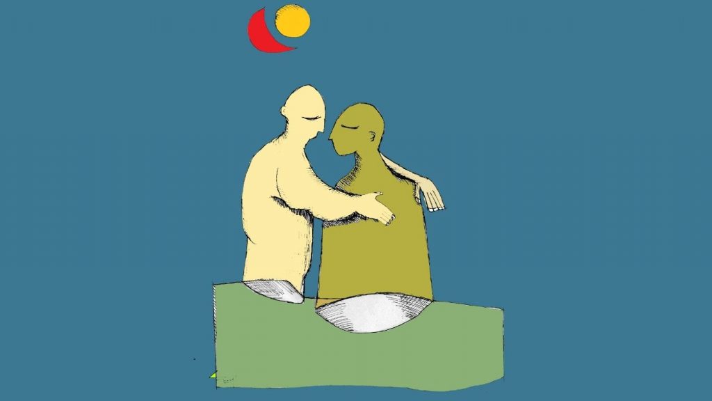 "Abrazados" Dibujo - Paco Ferreyra arte.bestiario
